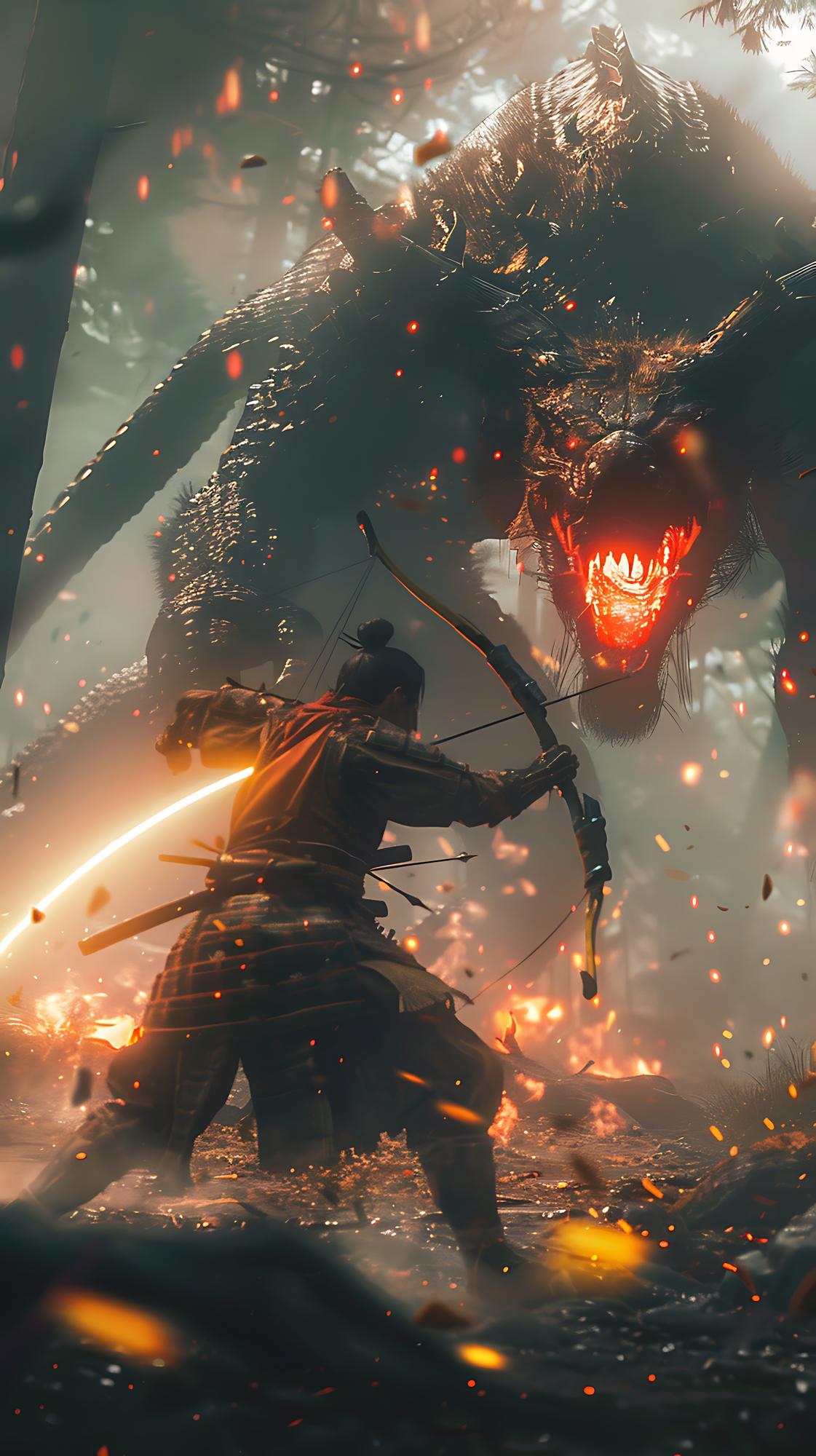 In-game combat scene with vivid lighting